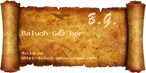 Baluch Gábor névjegykártya